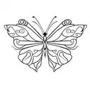simple geometric outline of a butterfly tattoo design idea