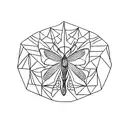 simple geometric outline of a butterfly tattoo design idea