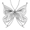 simple geometric outline of a butterfly tattoo design idea