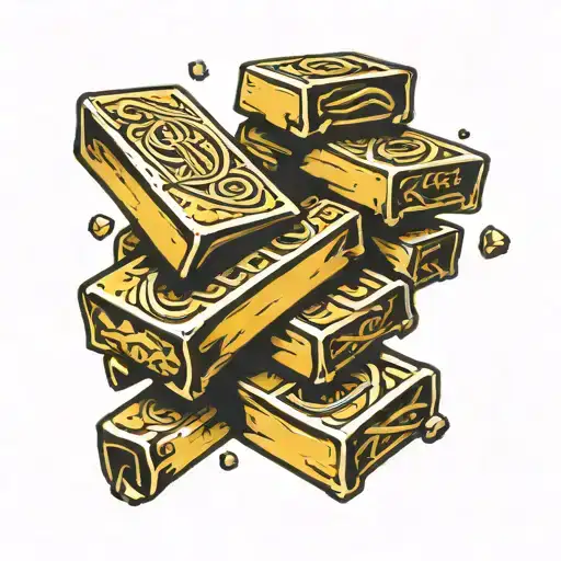stack of gold bars   tattoo design idea