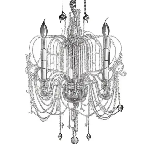 victorian chandelier gothic live tattoo design idea