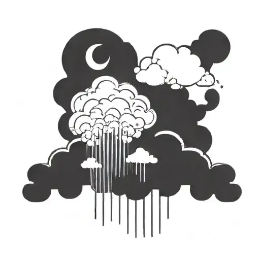 Akatsuki cloud and rain cloud tattoo design idea