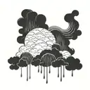 Akatsuki cloud and rain cloud tattoo design idea