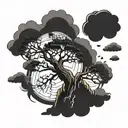 Akatsuki cloud with tree tattoo design idea