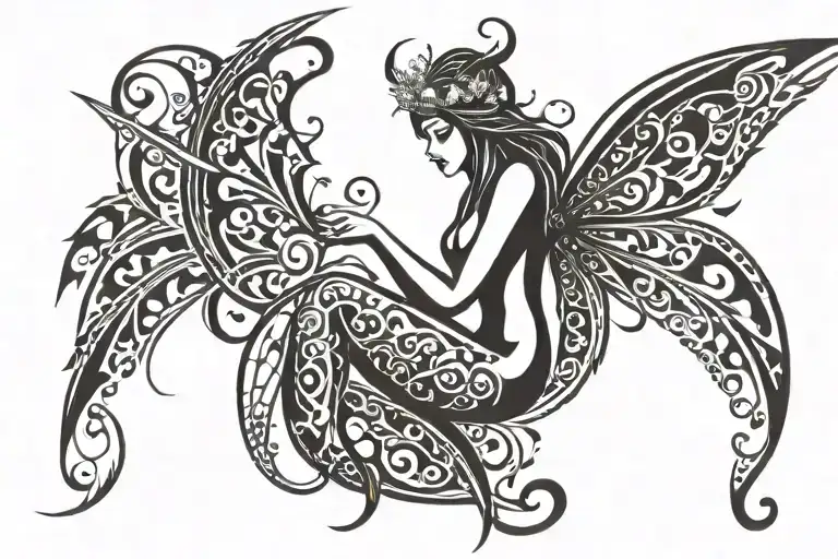 Fairy tattoo design idea