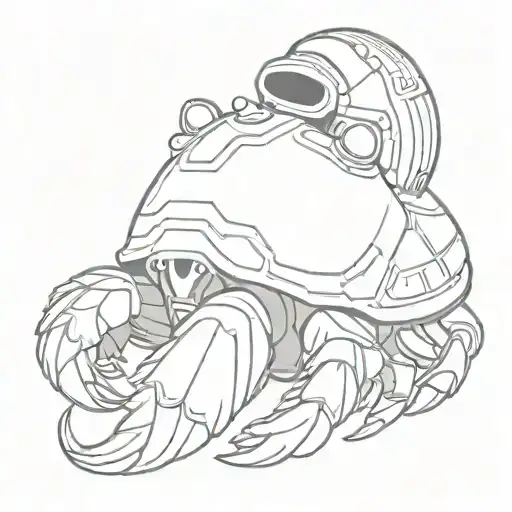 Hermit crab with Storm Trooper Helmet tattoo design idea