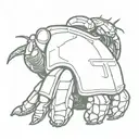 Hermit crab with Storm Trooper Helmet tattoo design idea