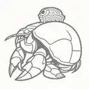 Hermit crab with Storm Trooper Helmet tattoo design idea