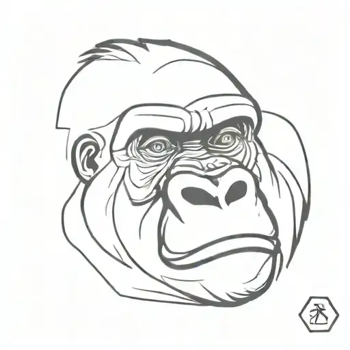 angry gorilla face tattoo design idea