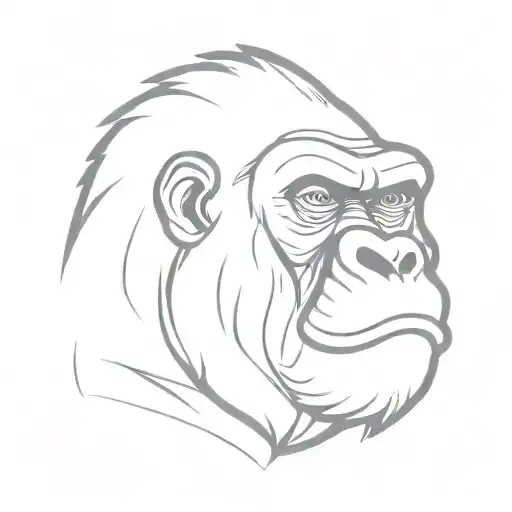 angry gorilla face tattoo design idea