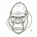 angry gorilla face tattoo design idea