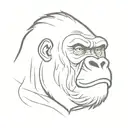 angry gorilla face tattoo design idea