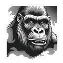 Mad gorilla face tattoo design idea