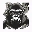 Mad gorilla face tattoo design idea