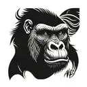 Mad gorilla face tattoo design idea