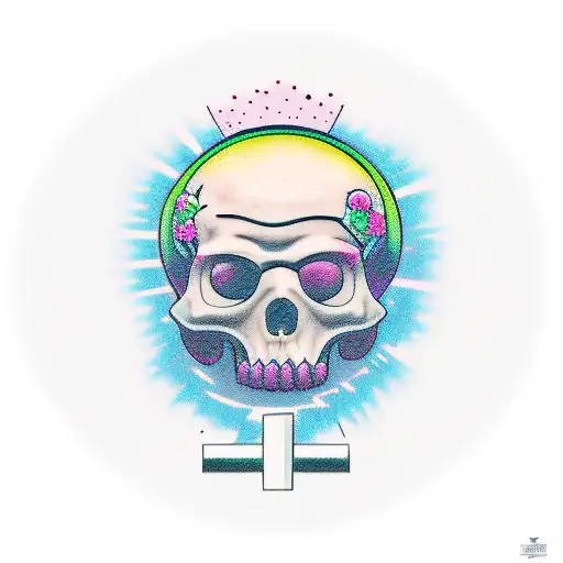 small cute tombstone tattoo design idea