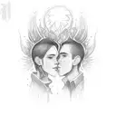 It's about two souls coming together and becoming one for the rest of their lifetime. Two souls, one love... forever. tattoo design idea