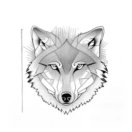 three wolves with an eagle and cherry blossom tattoo design idea
