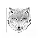 three wolves with an eagle and cherry blossom tattoo design idea