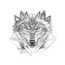 three wolves with an eagle and cherry blossom tattoo design idea