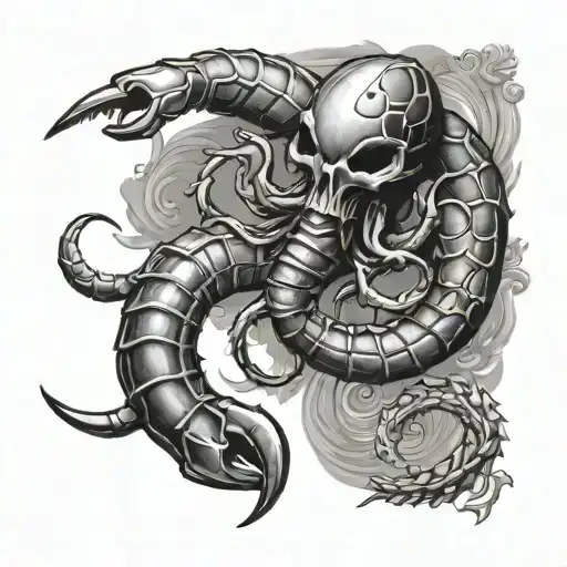 scorpion and dagger tattoo design idea