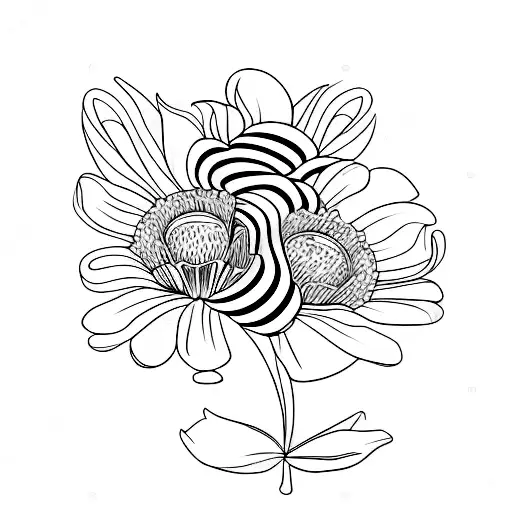 Marguerite sans tige fondue comme de la cire tattoo design idea