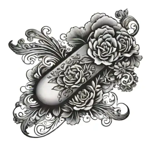 Full arm tattoo, covering the black tricep, the rest of the arm in a cloud design and a Christian image on the forearm tattoo design idea