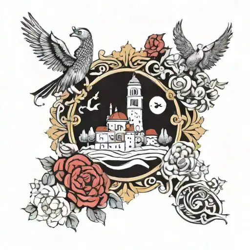 monuments of portugal tattoo design idea