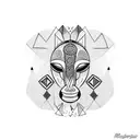African tribal art with God tattoo design idea