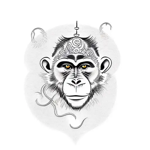monkey tattoo design idea