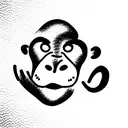 Baby monkey tattoo design idea