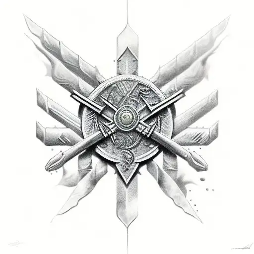 The Ukrainian warrior of light tattoo design idea