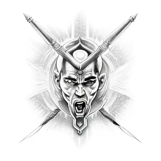 The Ukrainian warrior of light tattoo design idea