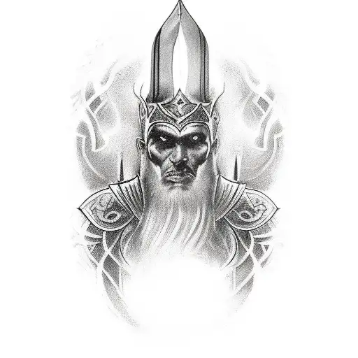 Tattoo sleeve. The Ukrainian warrior of light is fighting world evil tattoo design idea