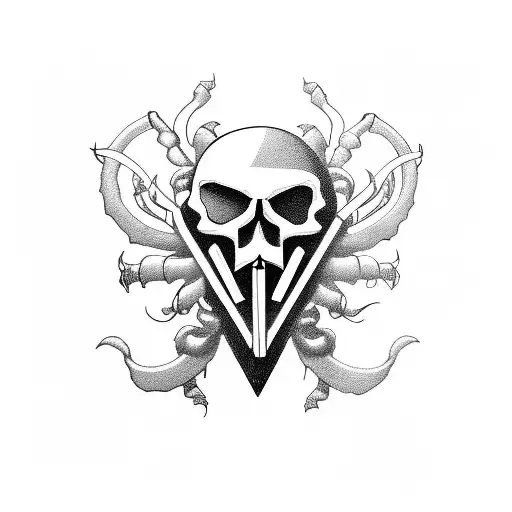 saffron, trombone, ghost pacman, bicycle, beetle, skull  tattoo design idea