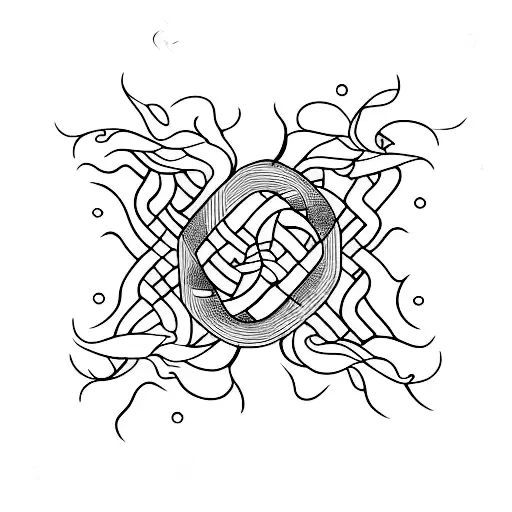 1 line than evolves in 5 flowing lines tattoo design idea