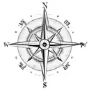 A compass with a world map in the background tattoo design idea