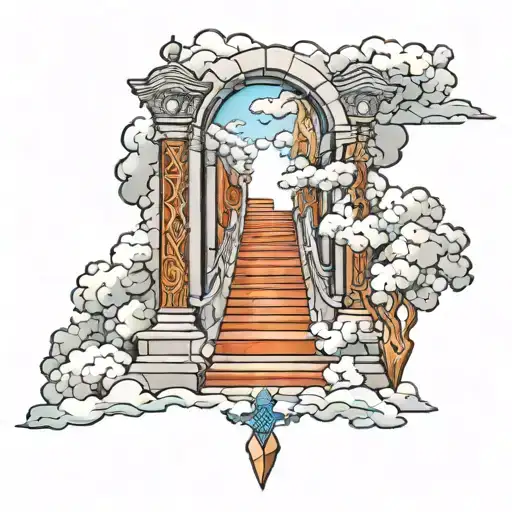 stairway to heaven gates tattoo design idea