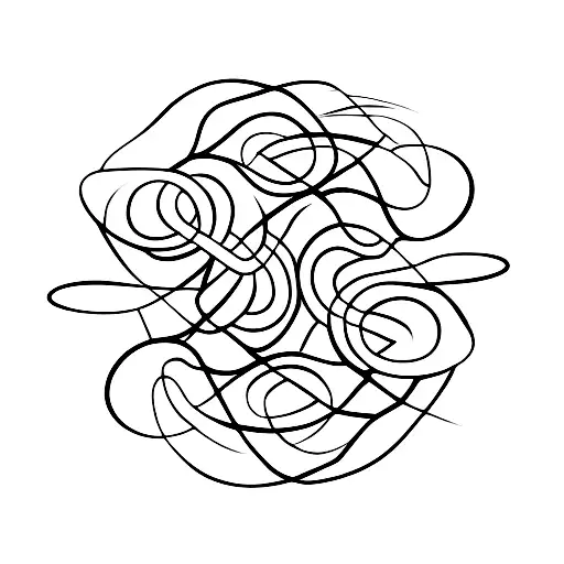 Abstract representation of a winding road less traveled tattoo design idea