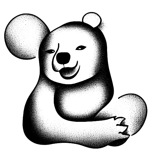 bushido bear happy tattoo design idea