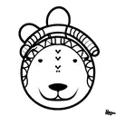 bushido bear happy tattoo design idea