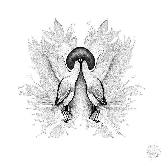 three birds simbolizing siblings tattoo design idea