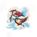 three birds simbolizing siblings tattoo design idea