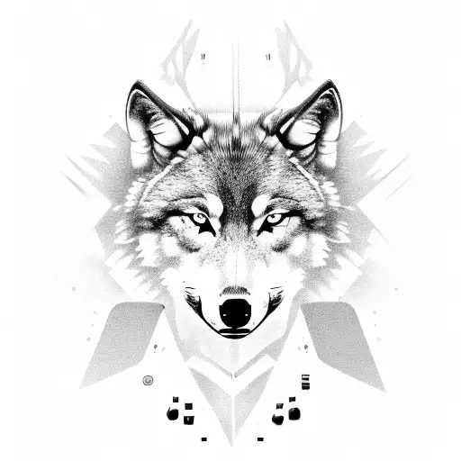 A videogame controller merging with a wolf tattoo design idea