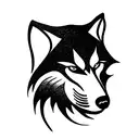 wolf, simple, black, signet, no shadin, tribal tattoo design idea