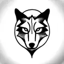 wolf, simple, black, signet, no shadin, tribal tattoo design idea