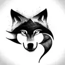 wolf, simple, black, signet, no shadin, tribal tattoo design idea