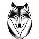 wolf, simple, black, signet, no shadin, tribal tattoo design idea