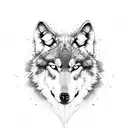 wolf, simple, one color, black tattoo design idea