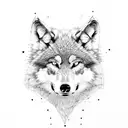 wolf, simple, one color, black tattoo design idea
